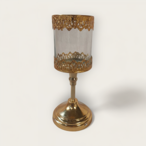 Golden Glass Candle Stand