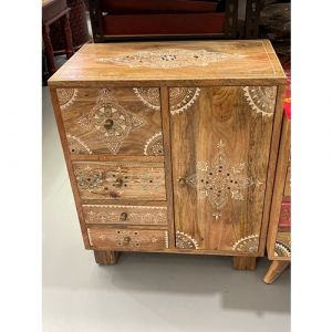 Natural Wood White Henna Chest