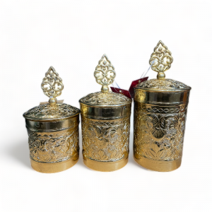 Aluminium Embossed Storage Jars (Assorted Sizes)