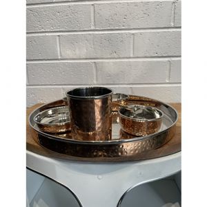 Copper and Steel Thali Set