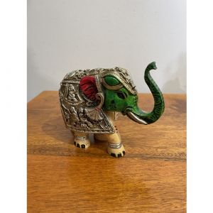 Green Face Resin Elephant