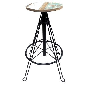 Iron Stool With Wooden Top