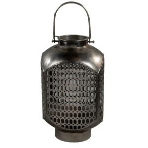 Silver Perforated Lantern