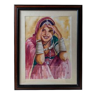 Joyful Traditional Rajasthani Lady Painting