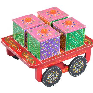 Wooden Cart With Boxes