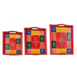 Red Handpainted Tray