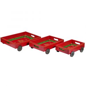 Wooden Tray with Wheels