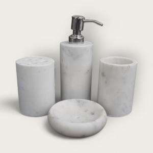 Marble Toilet Accessories (White)