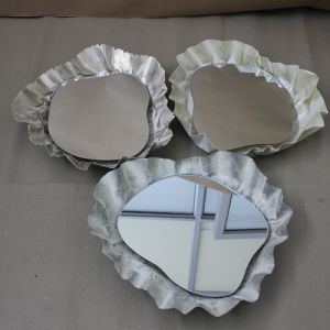 Silver Crumpled Mirror