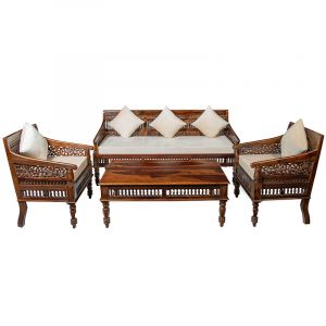 Timeless Handcrafted Sofa Set ( 3 + 1 + 1+ Coffee Table)