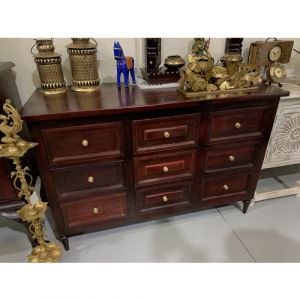 Wooden 9 Drawer Side Board