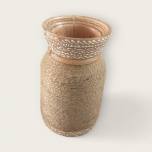 White Henna Wooden Pot