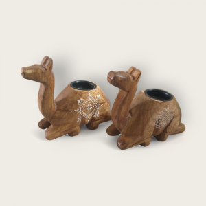 Wooden Camel Candle Stand