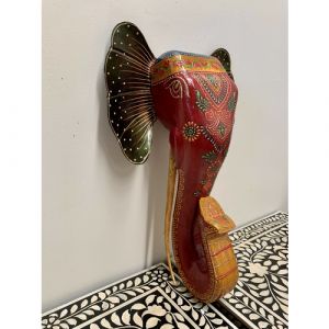 Wooden Elephant Head Wall Piece