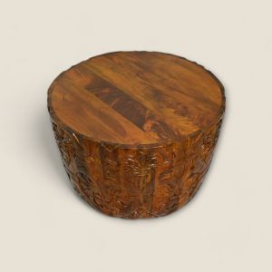 Wooden Round Carving Coffee Table