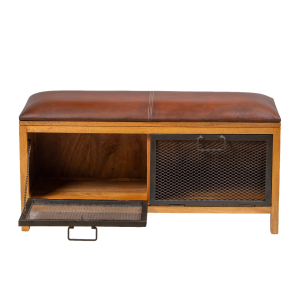 Wooden Bench With Shoe Storage
