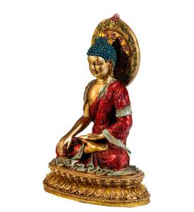 Resin Buddha Statue Copper Finish