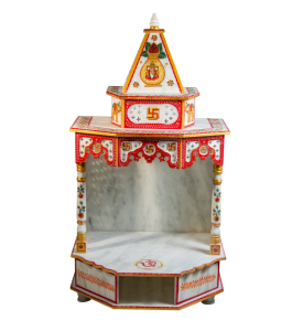 Handpainted Hexagon Base Marble Temple