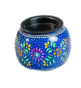 Handpainted Wooden Candle Holder