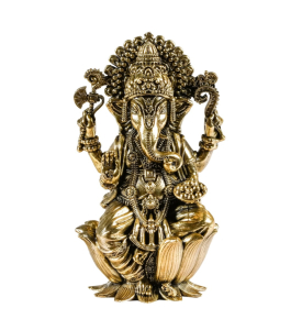 Lotus Brass Ganesha 4 inches