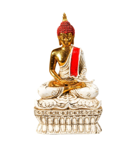 Red and Gold Resin Buddha