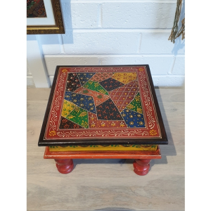 Wooden Hand-Painted Bajot (10-inch)
