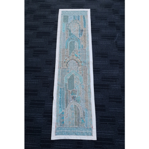Hand Stitched Table Runner (White and Blue)