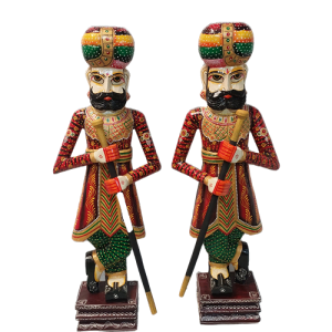 Wooden Chowkidar Set of 2 (Assorted Sizes)-60
