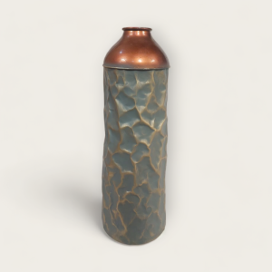 Copper Finish Blue Flower Pot