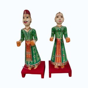 Green Gangaur Dolls (Set of 2)