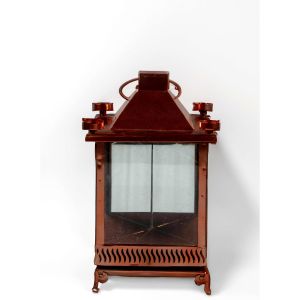 Glass Lantern Copper Finish