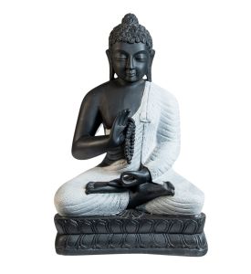 Resin Buddha Black And Gray Finish