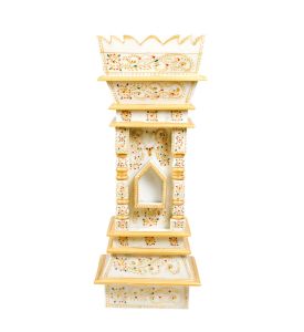 Golden Painted Marble Tulsi Pot