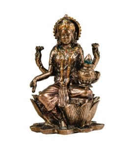 Resin Lotus Laxmi Copper Finish