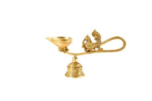 Brass Hand Deepak With Bell