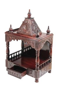 Wooden Mandir with Triangle Dome