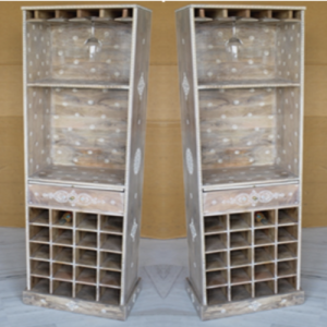 Wooden Painted Wine Rack Cabinet (Vertical)