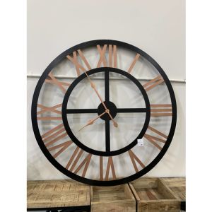 Iron Industrial Clock (Bronze Accents)