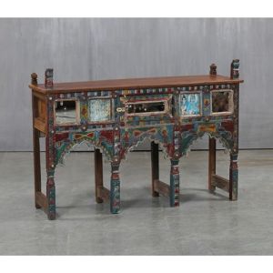 Antique Wooden Hand Painted Console