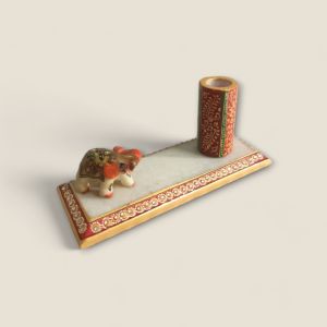 Marble Elephant Pen Stand 