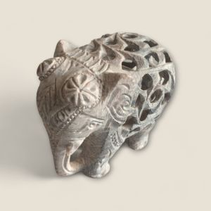 Intricate Marble Elephant Statue