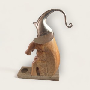 Wooden Elephant Candle Stand