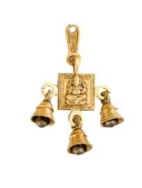 Brass Ganesha 3 Bells Hanging