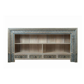 Blue Haveli 4 Drawer Carved Sideboard