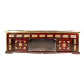Brass Inlay Wooden TV Cabinet