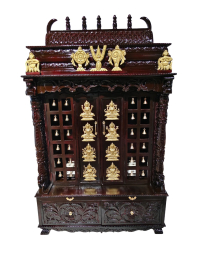 Ashtalakshmi Brass Fitted Wooden Temple