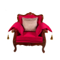 Red Royal Carved Single Armchair