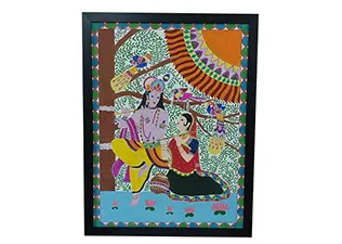 Radha Krishna Playing the Flute