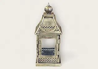 Square Iron Lantern with Glass